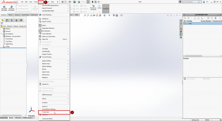 SOLIDWORKS Macro button 