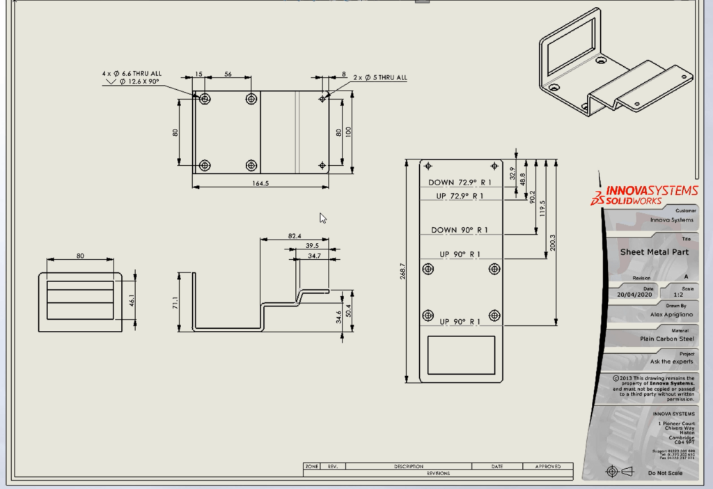 Folded Flat Patterns In SOLIDWORKS Drawings - Innova Systems