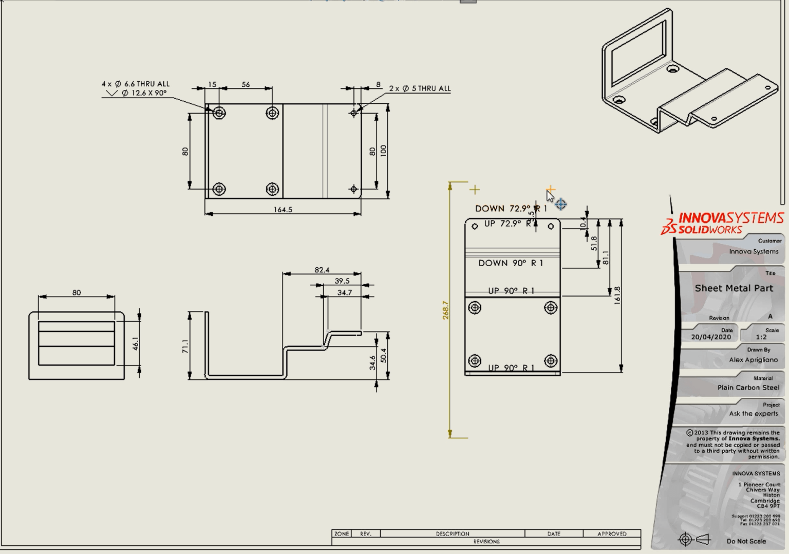 Folded Flat Patterns In SOLIDWORKS Drawings - Innova Systems