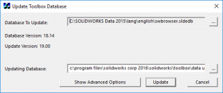 manually updating solidworks toolbox 2018